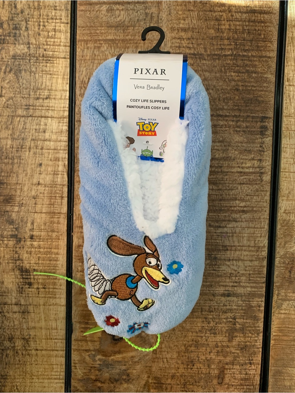 Pixar Vera Bradley Toy Story Slinky Dog Light Blue Cozy Slippers